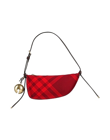BURBERRY Handtasche Rot 66% Polyester, 34% Wolle, Lammleder