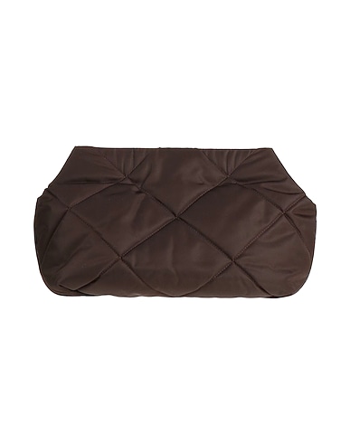 BRUNELLO CUCINELLI Shoulder bag Dark brown Textile fibres, Brass, Leather