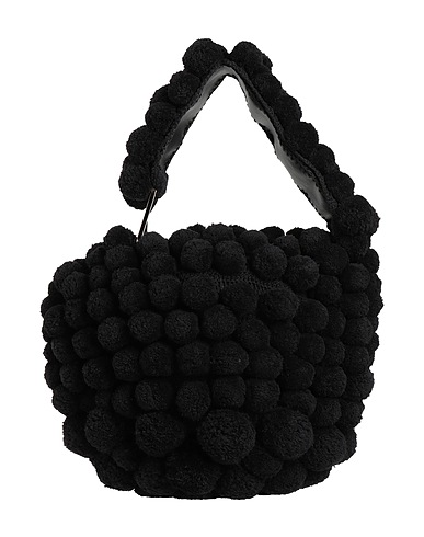 VALENTINO GARAVANI Handbag Black Textile fibres, Leather