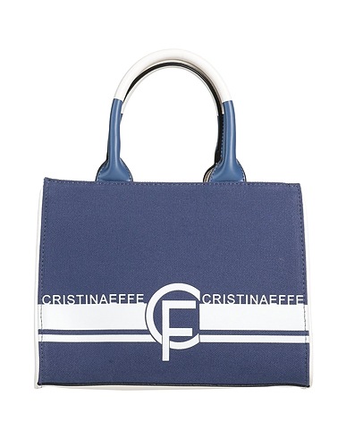 CRISTINAEFFE Borsa a mano Blu navy 95% Cotone, 5% Poliuretano