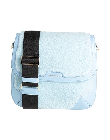 GIORGIO ARMANI Cross-body bags Sky blue 100% Shearling, Cow leather