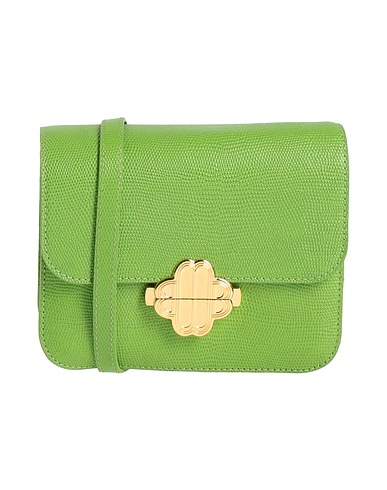 MAJE Cross-body bags Light green Cow leather, Polyurethane coated, Zamak