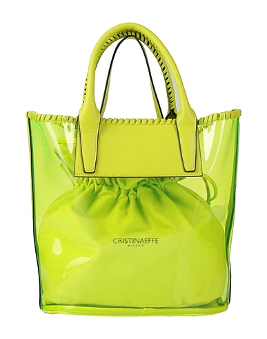 CRISTINAEFFE Borsa a mano Verde lime 90% PVC - Polivinilcloruro, 10% Poliuretano