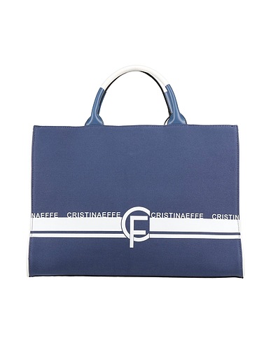 CRISTINAEFFE Handbag Navy blue 95% Cotton, 5% Polyurethane