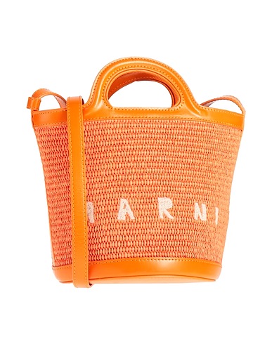 MARNI Handbag Orange 52% Cotton, 48% Polyamide, Cow leather, Brass