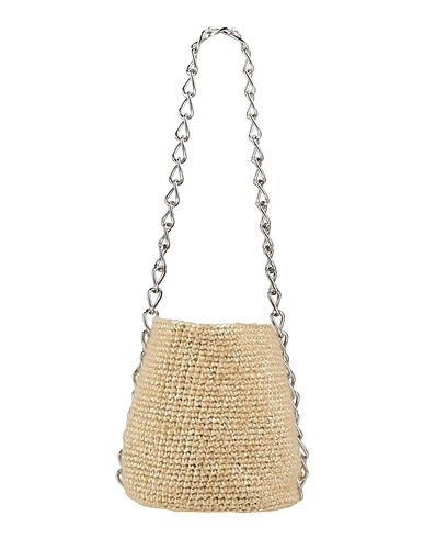 CAROLINA SANTO DOMINGO ショルダーバッグ ベージュ レーヨン 50% / アクリル 23% / モヘヤ 15% / ナイロン 12%