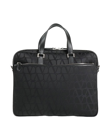 VALENTINO GARAVANI Handbag Black Textile fibers, Leather