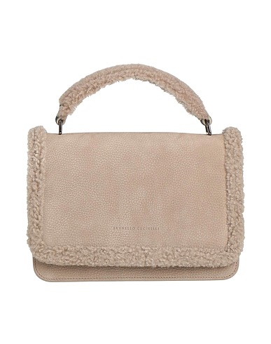 BRUNELLO CUCINELLI Handbag Taupe Leather, Brass