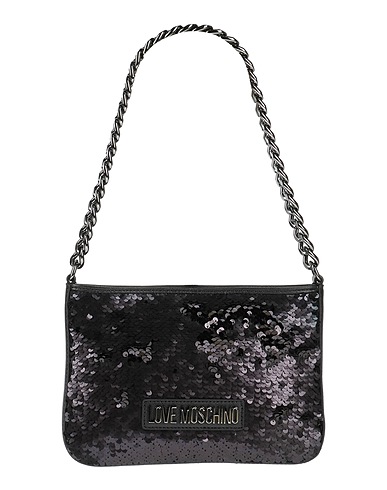 LOVE MOSCHINO Shoulder bag Black 100% P.E.T. recycled polyester