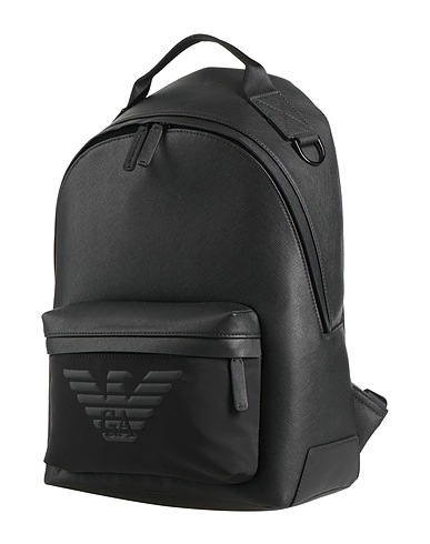 EMPORIO ARMANI Rucksacks Black 100% Polyurethane, Polyamide, Polyester
