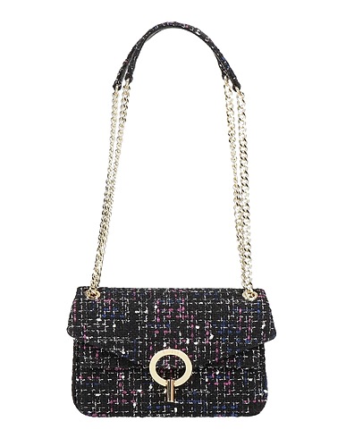 SANDRO Handtasche Schwarz 68% Baumwolle, 22% Viskose, 6% Acryl, 3% Polyamid, 1% Metallfaser