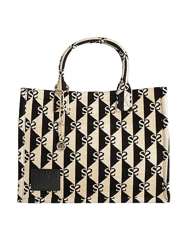 SANDRO Handbag Black 78% Acrylic, 22% Polyester, Cowhide