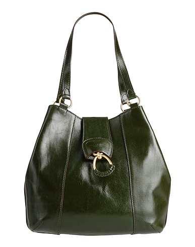 THE BRIDGE Schultertasche Militärgrün 100% Leder