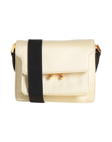 MARNI Across-body bag Ivory 100% Polyamide, Cow leather, Polyester, Brass, Steel