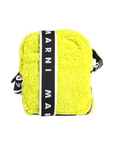 MARNI Borsa a tracolla Verde lime 100% Poliestere, Poliammide, Pelle di bovino, Ottone, Ferro