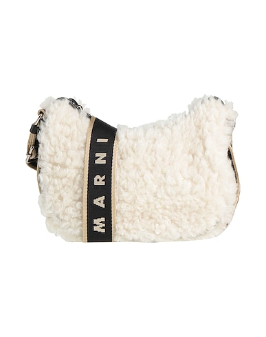 MARNI Сумка на длинном ремешке BIANCO Мутон, Кожа