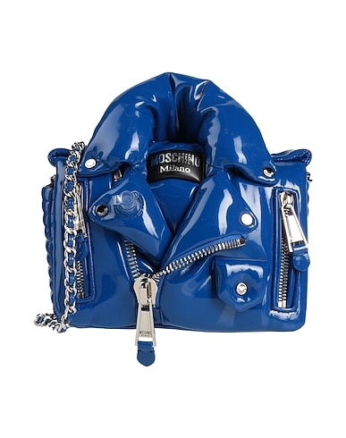 MOSCHINO Cross-body bags COUTURE Blue Leather, Textile fibers