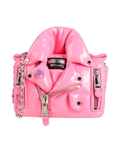 MOSCHINO Across-body bag COUTURE Pink Leather, Textile fibres