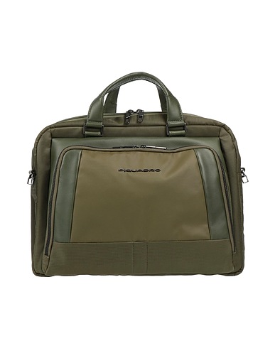 PIQUADRO Handbag Military green Cow leather, EVA (Ethylene - Vinyl - Acetate), Nylon, Polyester, Metal