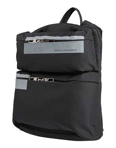 PIQUADRO Rucksacks Black Cow leather, EVA (Ethylene - Vinyl - Acetate), Nylon, Polyester, Metal