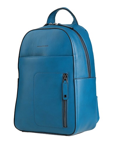 PIQUADRO Rucksacks Blue Cow leather, EVA (Ethylene - Vinyl - Acetate), Nylon, Polyester, Metal
