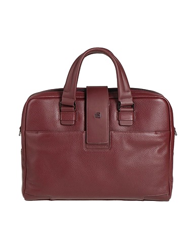 PIQUADRO Handbag Plum Cow leather, Nylon, Polyester, Metal, Synthetic fibers
