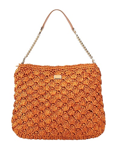 DOLCE&GABBANA ハンドバッグ タン 紡績繊維