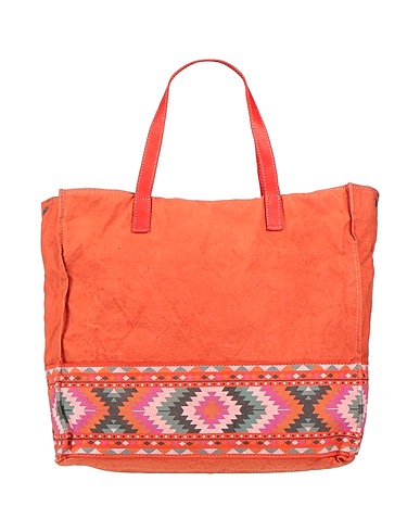 CATERINA LUCCHI Handbag GOLD Orange 100% Cotton, Calfskin