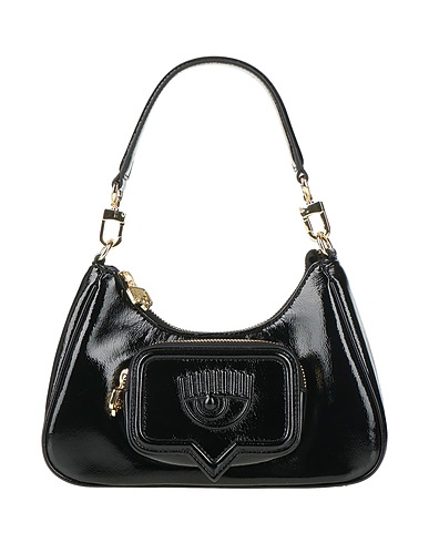 CHIARA FERRAGNI Handbag Black 100% Polyester, Polyurethane coated