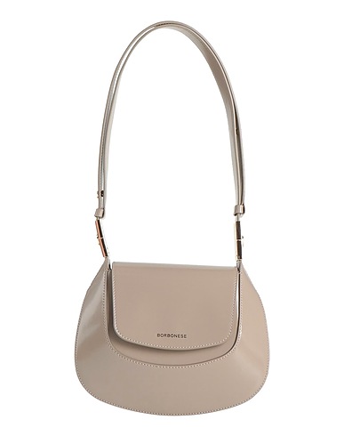 BORBONESE Shoulder bag Grey 100% Leather