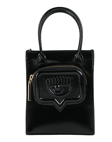 CHIARA FERRAGNI Handbag Black 100% Polyester, Polyurethane resin