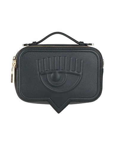 CHIARA FERRAGNI Handbag Black 100% Polyester, Polyurethane resin