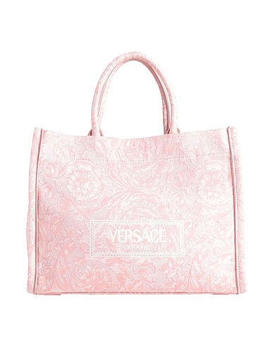 VERSACE Handbag Pink 53% Polyamide, 38% Cotton, 6% Polyester, 3% Acrylic, Calfskin