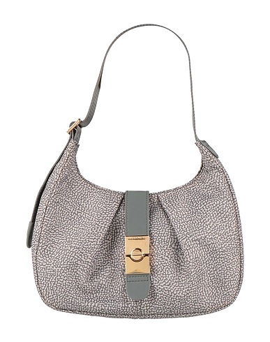 BORBONESE Shoulder bag Grey 100% Polyester, Leather