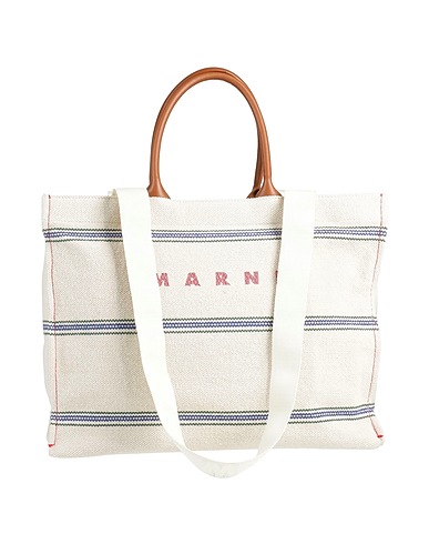 MARNI Handbag Beige 80% Cotton, 20% Polyester, Cow leather