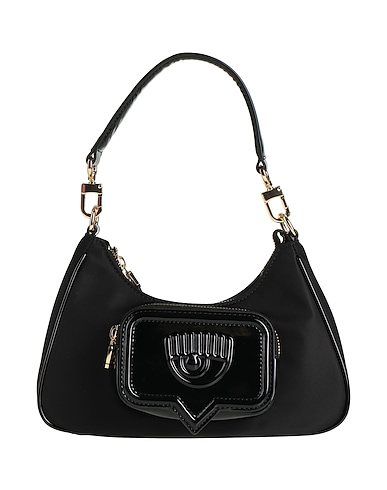 CHIARA FERRAGNI Handbag Black 100% Polyester, Polyurethane resin