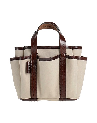 MAX MARA Handbag SFILATA Ivory 100% Cotton, Cow leather