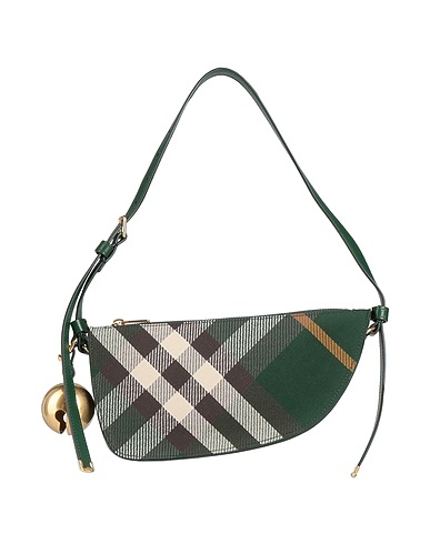 BURBERRY Handbag Dark green 66% Polyester, 34% Wool, Calfskin