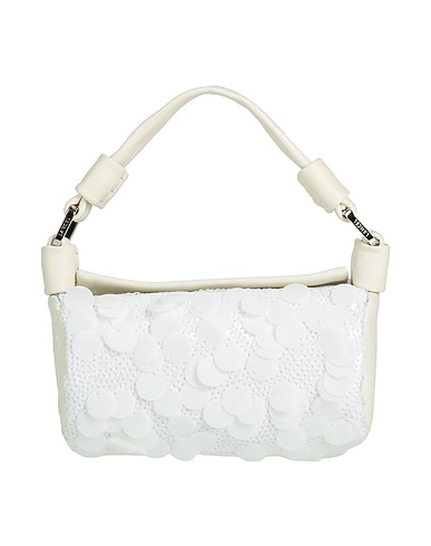 LANCEL Handbag White Cowhide, Plastic