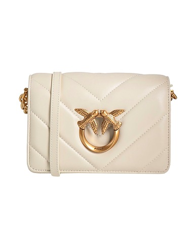 PINKO Borsa a tracolla Off white Pelle di pecora