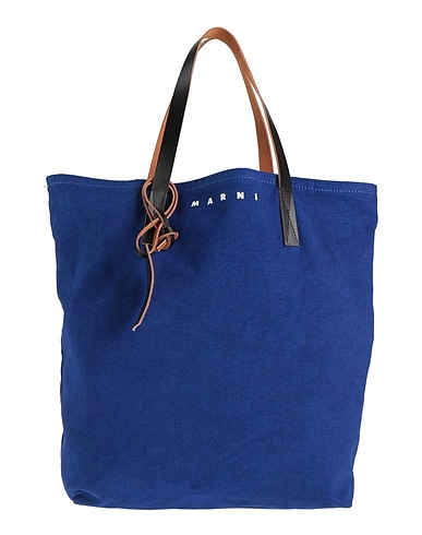 MARNI ハンドバッグ ブライトブルー コットン 72% / アクリル 19% / レーヨン 8% / ポリウレタン 1% / 牛革