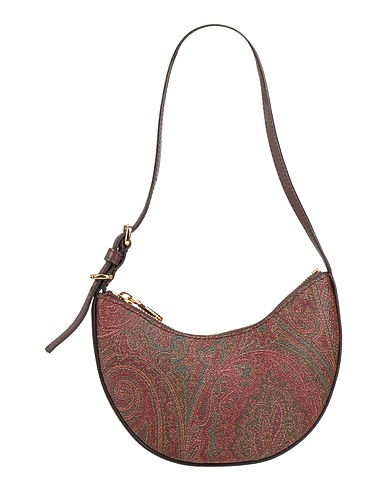 ETRO Handbag Dark brown 76% Cotton, 24% Polyester, PVC - Polyvinyl chloride, Calfskin