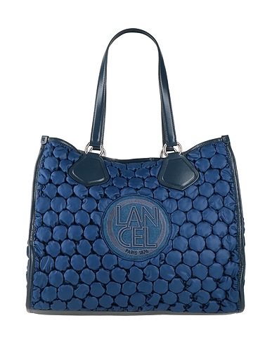 LANCEL Handbag Navy Textile fibers, Cowhide