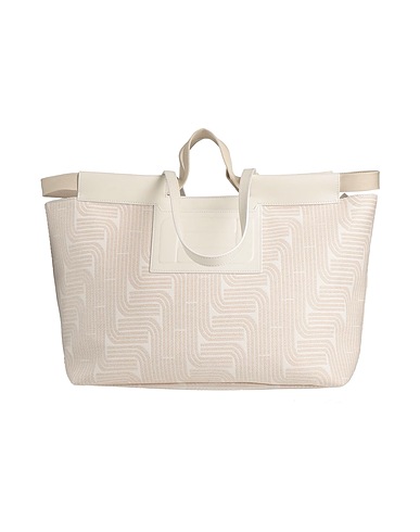 LANCEL Handbag Beige 70% Cotton, 30% Polyester, Cowhide