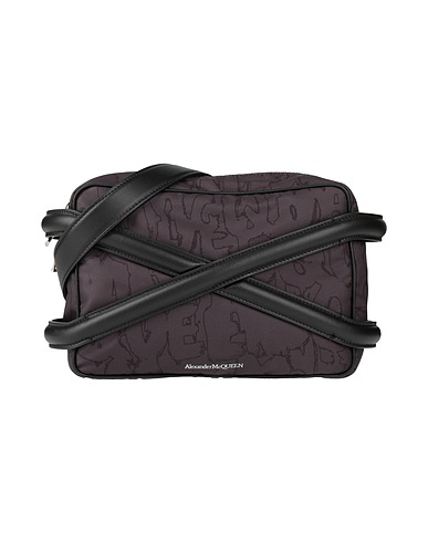 MCQUEEN Cross-body bags Black Textile fibers, Leather