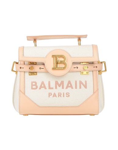 BALMAIN Handbag Light pink 100% Cotton, Calfskin, Polyester