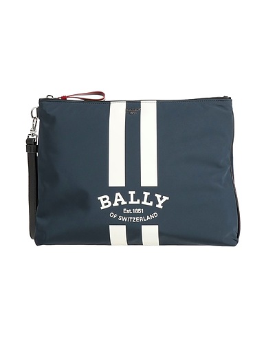 BALLY Handbag Navy blue Textile fibres, Leather
