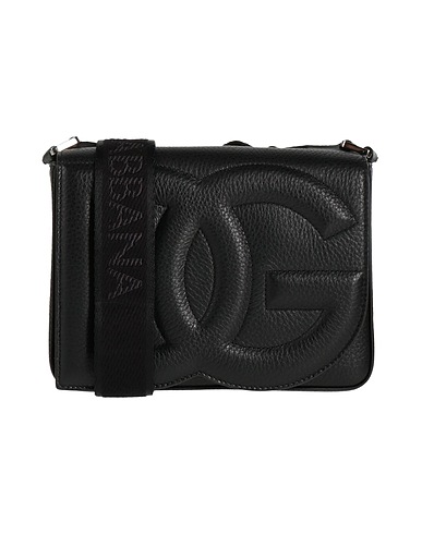 DOLCE&GABBANA Umhängetasche Schwarz 80% Hirschleder, 20% Baumwolle
