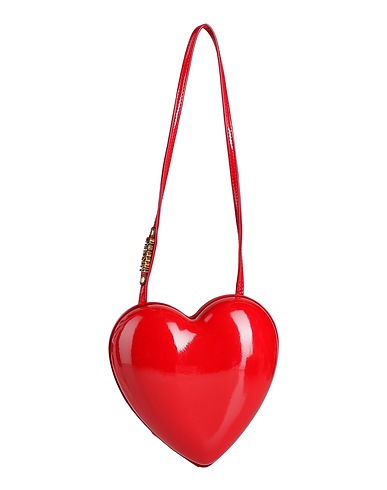 MOSCHINO Shoulder bag Red Leather, Textile fibers