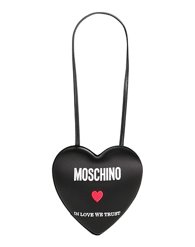 MOSCHINO Shoulder bag Black Leather, Textile fibres